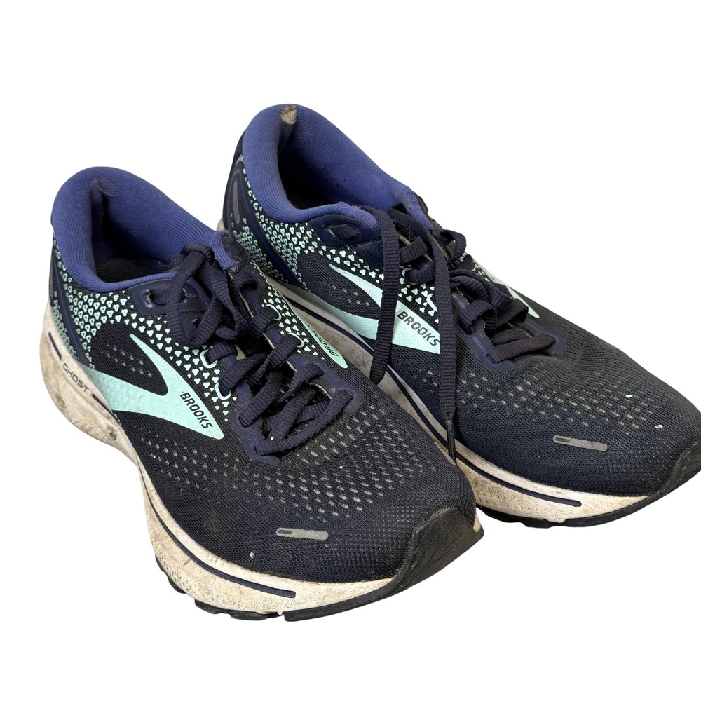 Brooks Ghost 14 Shoes Womens Size 9 Blue Green Running Sneakers 120356‎ 1B 404